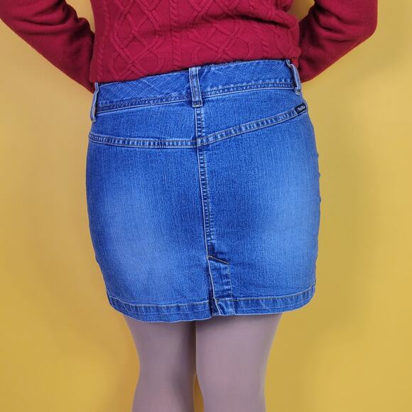 Y2k Denim Mini Skirt, Juniors 9, Womens S - Picture 3 of 4